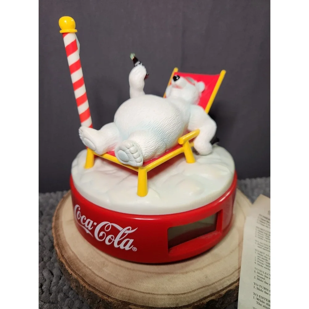 Vintage 1995 Coca-Cola Polar‎ Bear Clock w/Instructions~FULLY FUNCTIONAL~